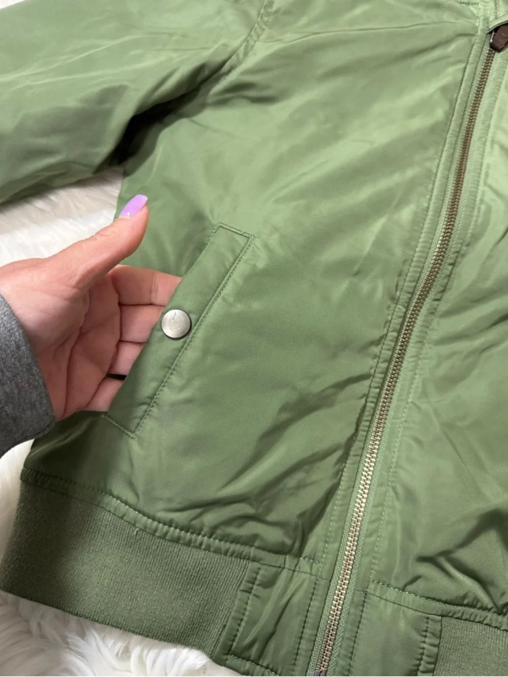 The Children’s Place Green Lightweight Bomber Zip Up Jacket - Boys Size M (7/8)